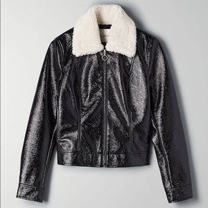 Wilfred Tempest Jacket Patent Leather Shearling Collar